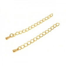 Metal extension chains 50mm with drop Gold